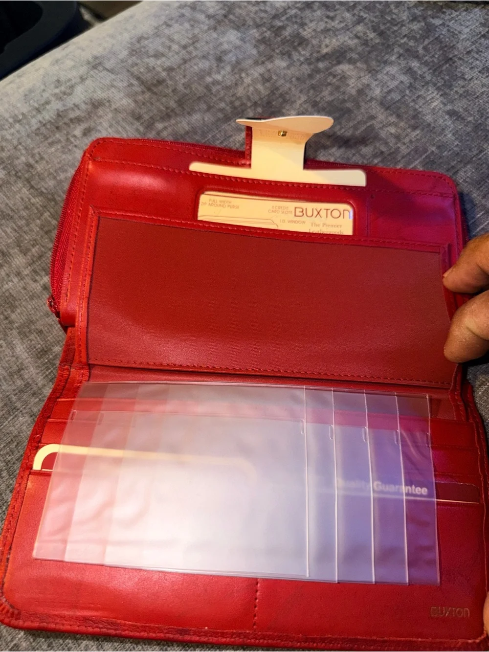 Buxton‎ Red Zip-Continental Wallet with Snap Tab